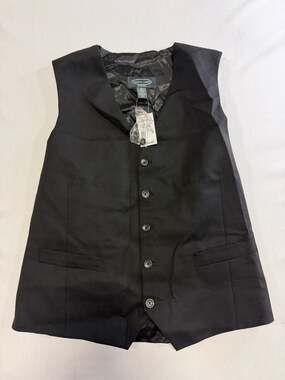 Pronto Uomo Platinum Black 100% Wool Men's Suit Vest Size Medium